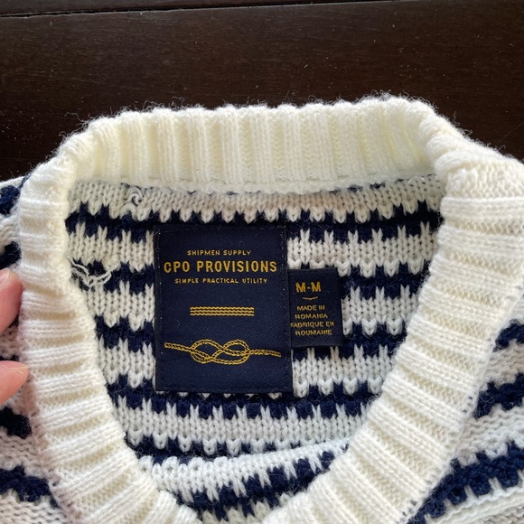 CPO Provisions "Shipment Supply" Sweater Stripe, Urban Outfitters Black&White - Picture 6 of 7